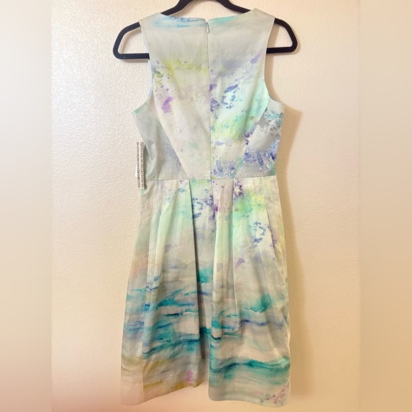 NWT Kay Unger Watercolor Print A-Line dress size 6 - Picture 6 of 6